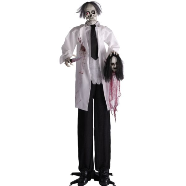 Scheletro dottore horror h.cm.180 ca. con luci,suono e movimento (batterie incluse) su piedistallo con cartellino/etichetta - CARNIVAL TOYS