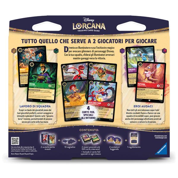 Ravensburger - disney lorcana tcg: lande sconosciute, set iniziale 2 giocatori, 8+ anni - Lorcana