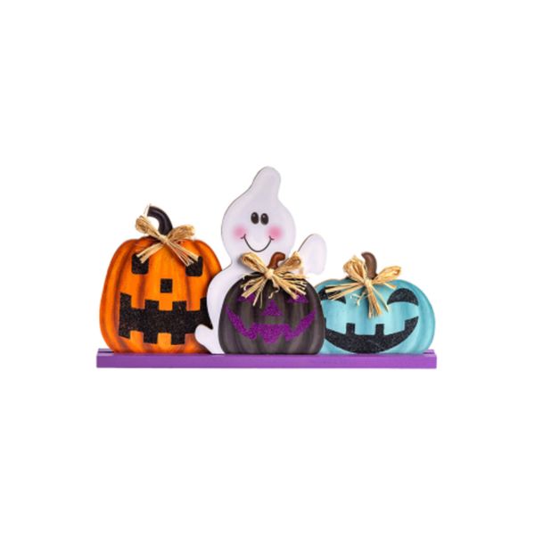 Decorazione halloween in mdf l.cm.34 ca. con zucchette con cartellino/etichetta - CARNIVAL TOYS