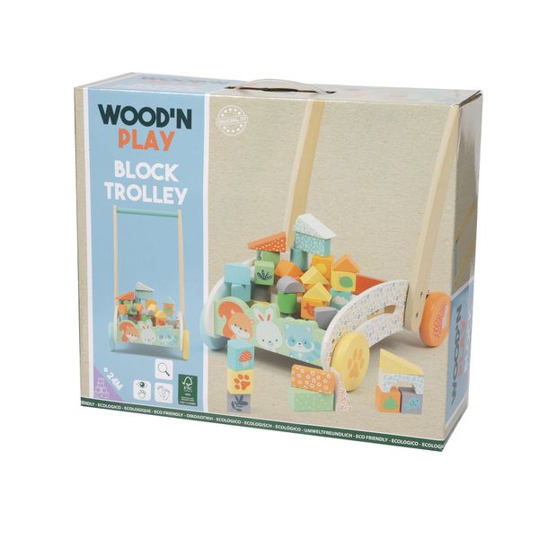 Carrellino primi passi con costruzioni in legno - wood "n" play - WOOD 'N' PLAY