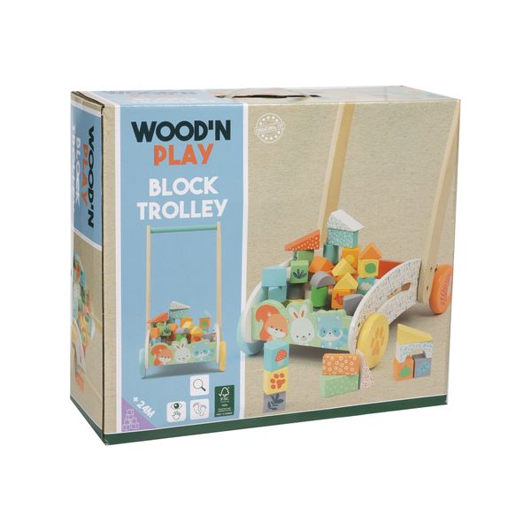 Carrellino primi passi con costruzioni in legno - wood "n" play - WOOD 'N' PLAY