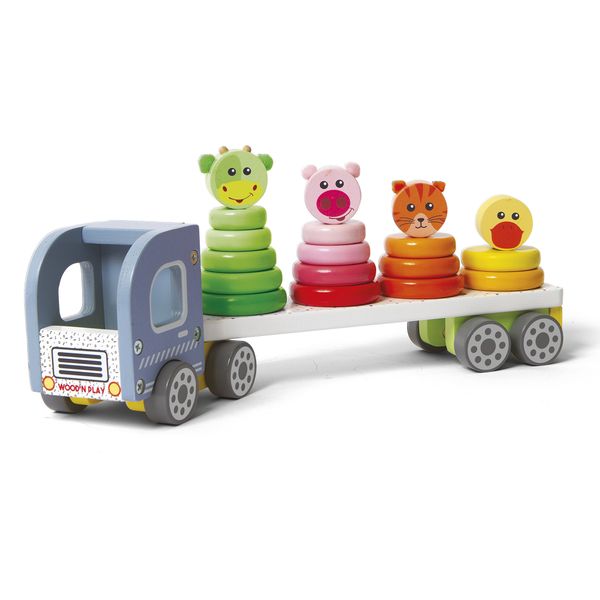 Camion con animali da impilare - WOOD 'N' PLAY