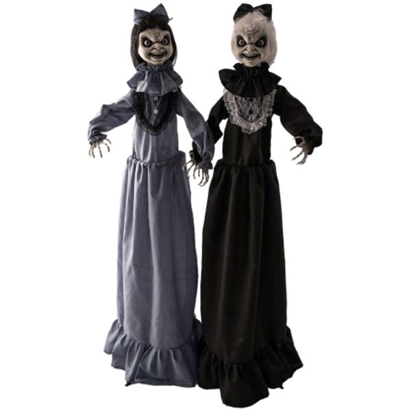 Gemelle horror h.cm.150 ca. con luci,suono e movimento (batterie incluse) su piedistallo con cartellino/etichetta - CARNIVAL TOYS