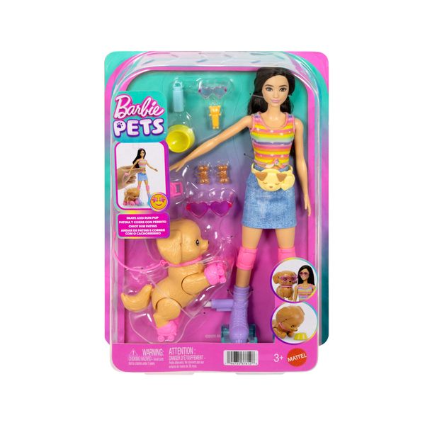 Barbie & cucciolo sui pattini, bambola e accessori - Barbie