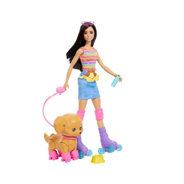 Barbie & cucciolo sui pattini, bambola e accessori - Barbie