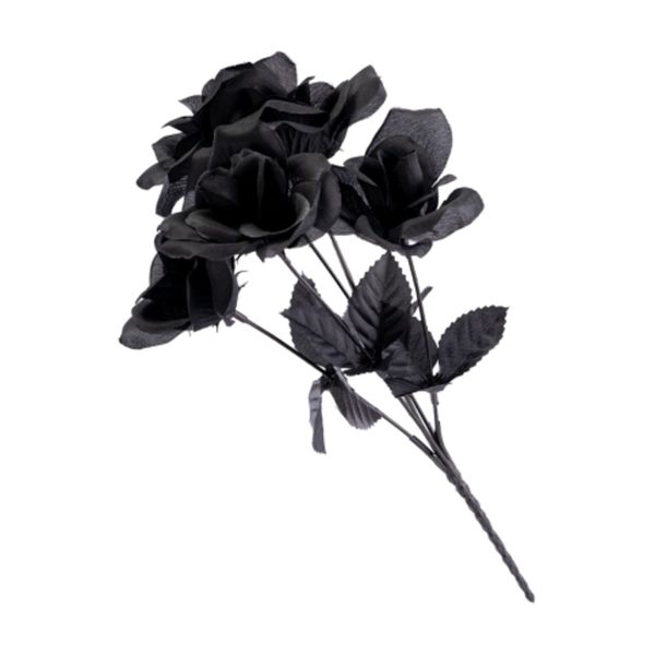 Mazzo 5 rose nere h.cm.32 ca. con cartellino/etichetta - CARNIVAL TOYS