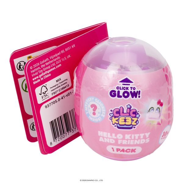 Clickeez hello kitty & friends – confezione da 1 personaggio, portachiavi, fidget asmr, collezionabili, da 6 anni - CLICKEEZ, Hello Kitty