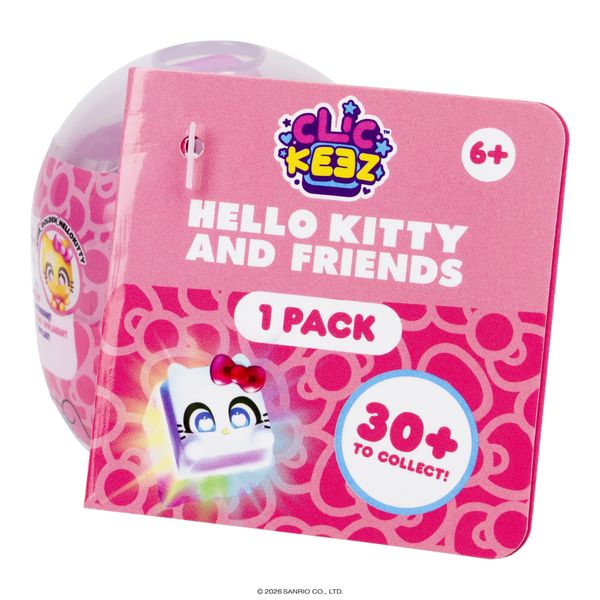 Clickeez hello kitty & friends – confezione da 1 personaggio, portachiavi, fidget asmr, collezionabili, da 6 anni - CLICKEEZ, Hello Kitty