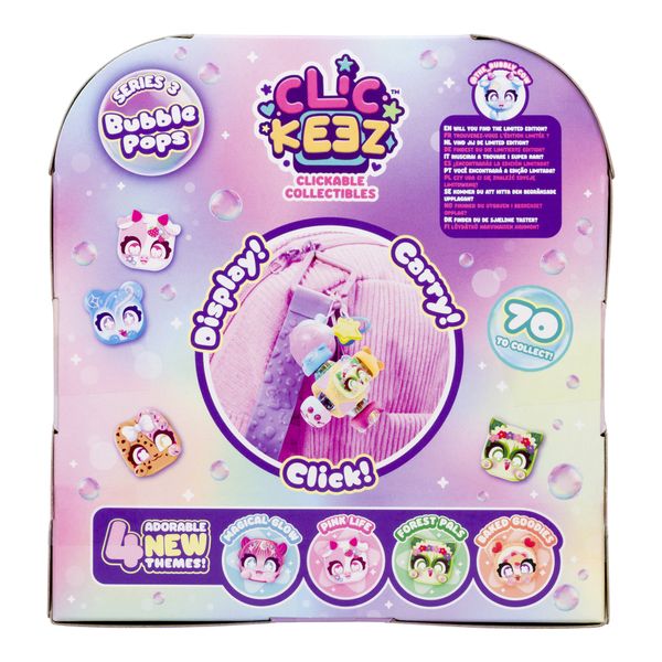 Clickeez bubble pops serie 3 - deluxe keychain portachiavi kawaii | clickeez collezionabili con effetto pop, personaggi da collezionare, da 6 anni - CLICKEEZ