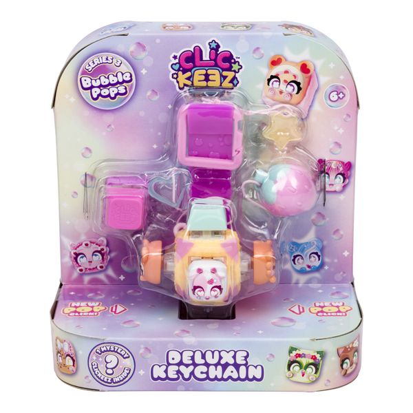 Clickeez bubble pops serie 3 - deluxe keychain portachiavi kawaii | clickeez collezionabili con effetto pop, personaggi da collezionare, da 6 anni - CLICKEEZ