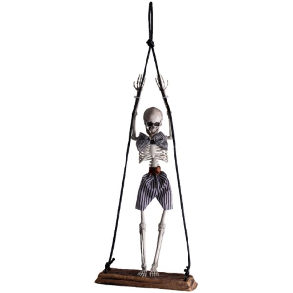 Scheletro su altalena d'appendere h.cm.65 ca. con cartellino/etichetta - CARNIVAL TOYS