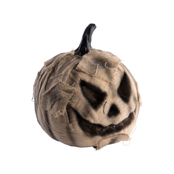 Zucca con tela di juta e luci diam.cm.16 ca. (batterie escluse) con cartellino/etichetta - CARNIVAL TOYS