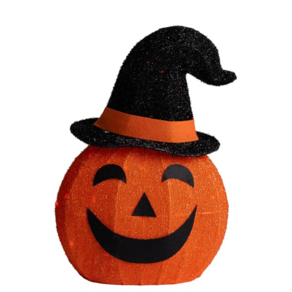 Zucca luminosa in tessuto e metallo con cappello h.cm.50 ca. (batterie escluse) in busta - CARNIVAL TOYS
