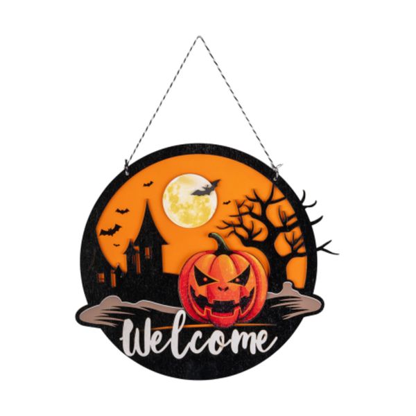 Decorazione halloween d'appendere in mdf diam.cm.30 ca. con cartellino/etichetta - CARNIVAL TOYS