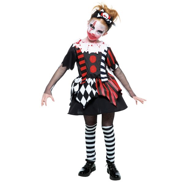 Costume travestimento halloween horror clownetta bambina - CARNAVAL QUEEN