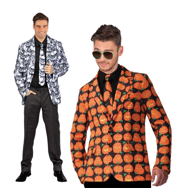 Travestimento halloween per adulto man skull e man pumpkin con  giacca e cravatta - CIAO
