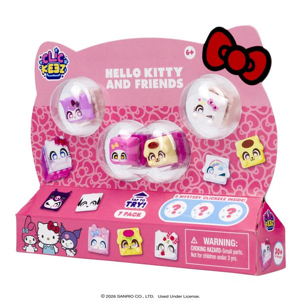 Clickeez hello kitty & friends – confezione da 7 personaggi, portachiavi, fidget asmr,collezionabili, da 6 anni - CLICKEEZ, Hello Kitty