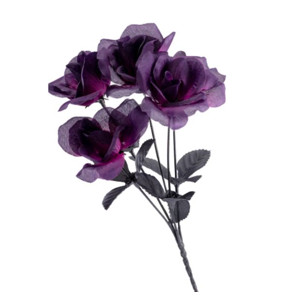 Mazzo 5 rose viola h.cm.32 ca. con cartellino/etichetta - CARNIVAL TOYS
