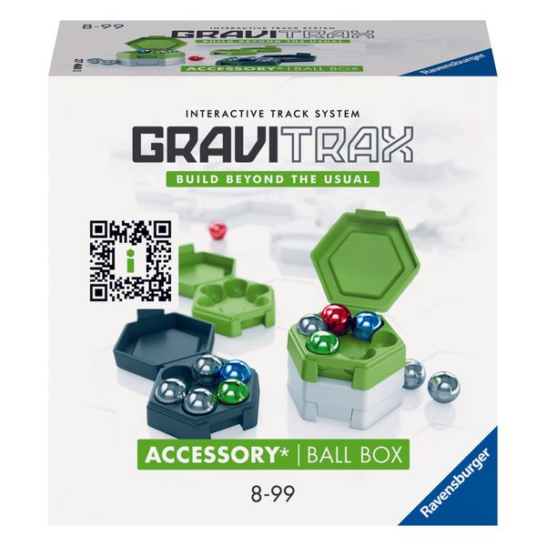 Ravensburger - gravitrax accessory ball box, accessorio 17 pezzi con 12 biglie, 8+ - GRAVITRAX