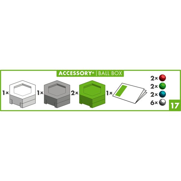 Ravensburger - gravitrax accessory ball box, accessorio 17 pezzi con 12 biglie, 8+ - GRAVITRAX