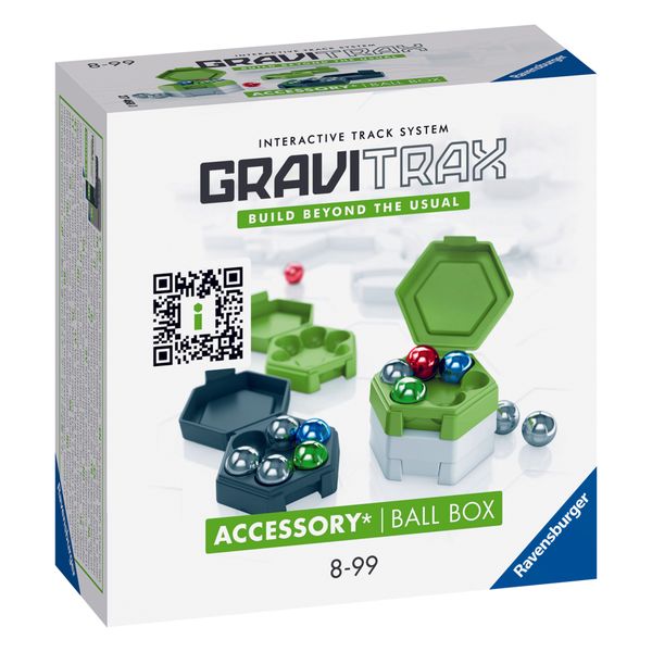 Ravensburger - gravitrax accessory ball box, accessorio 17 pezzi con 12 biglie, 8+ - GRAVITRAX