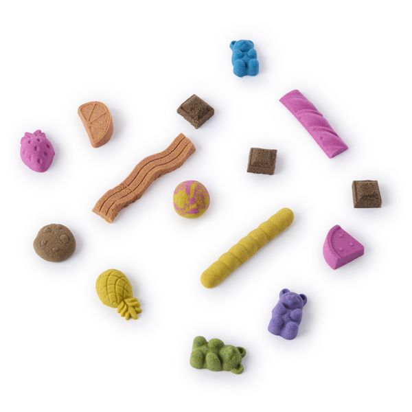 Kinetic sand, laboratorio dei dolci con 453 g di sabbia modellabile, custodia a forma di snack in barretta e 8 attrezzi e formine, 5+ anni - KINETIC SAND
