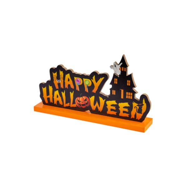 Decorazione happy halloween in mdf lungh.cm.28 ca. con cartellino/etichetta - CARNIVAL TOYS