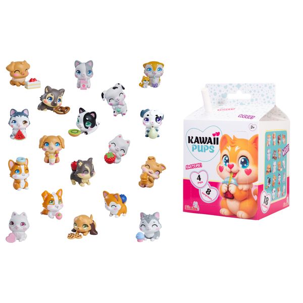 Kawaii pups - confezione con 4 cuccioli - assortito - SIMBA