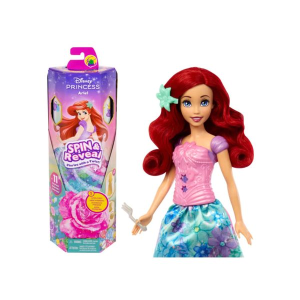 Principesse disney spin & reveal - assortito - bambola ispirata al film disney con 11 sorprese incluse - DISNEY PRINCESS