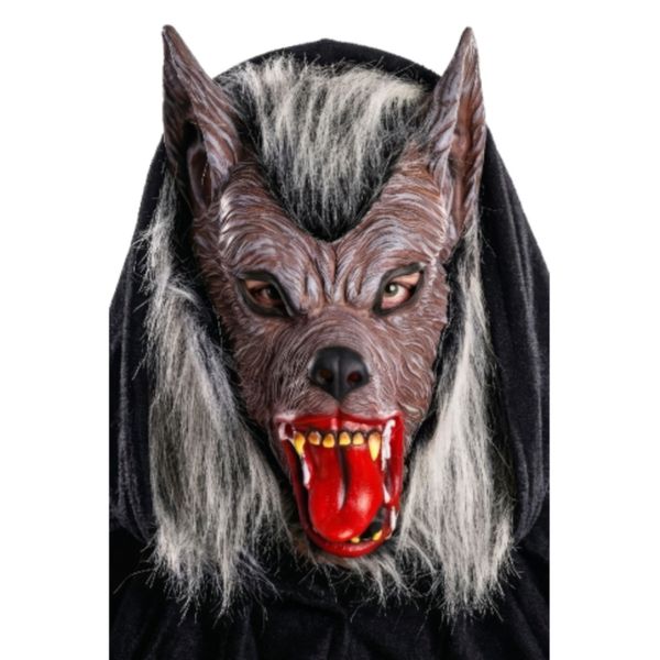 Maschera lupo mannaro in lattice con pelo con cavallotto - CARNIVAL TOYS