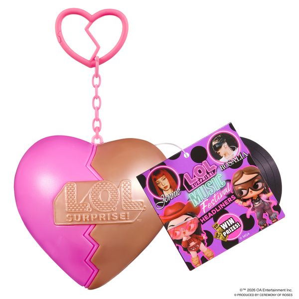 L.o.l. surprise! music festival headliners – bambolina da collezione con portachiavi a cuore, 4 look assortiti - LOL