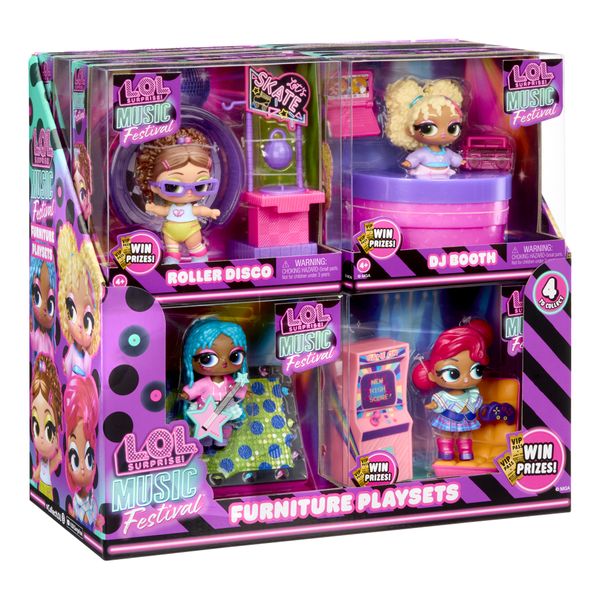 L.o.l. surprise! music festival furniture packs – set di mobili con bambolina esclusiva, 4 modelli da collezionare - LOL