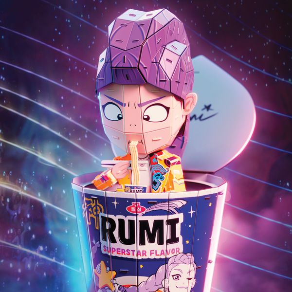 4d build, puzzle 3d kpop demon hunters rumi in una ciotola di ramyeon, 12+ - KPOP DEMON HUNTERS