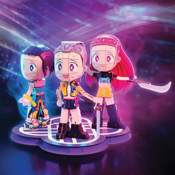4d build, puzzle 3d kpop demon hunters huntr/x chibi, rumi, zoey, mira, 12+ - KPOP DEMON HUNTERS