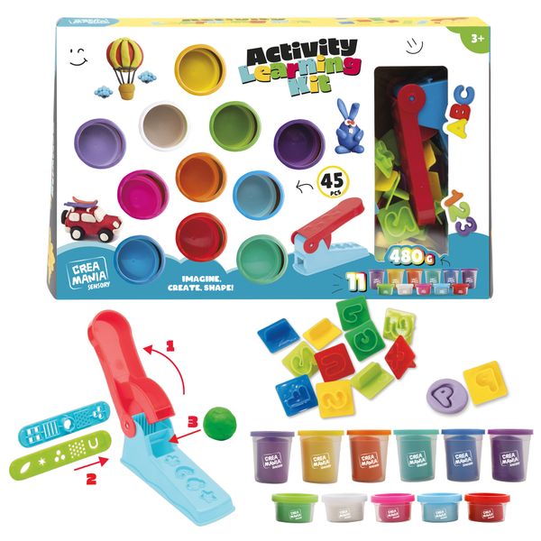 Set lettere e numeri - pasta da modellare - CREA MANIA