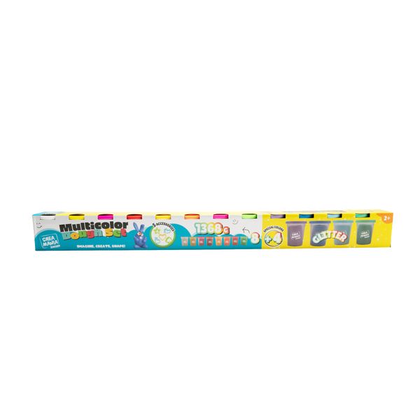 Pasta da modellare multicolore - 12 vasetti - CREA MANIA