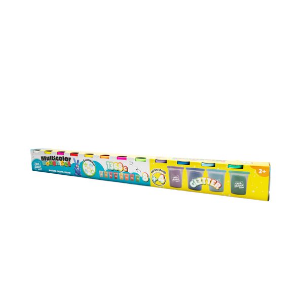 Pasta da modellare multicolore - 12 vasetti - CREA MANIA