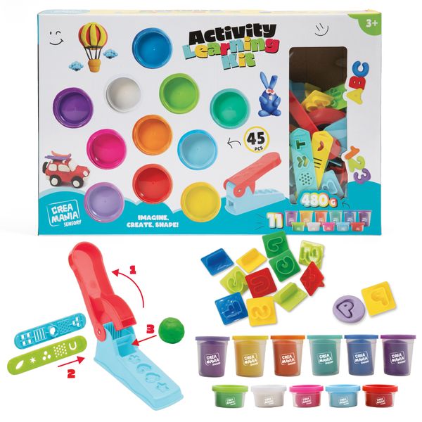 Set lettere e numeri - pasta da modellare - CREA MANIA
