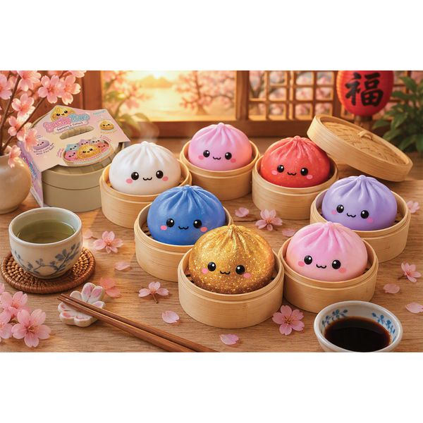 Raviolo squishy dumpling colorato antistress - assortito - morbido, slow rise, relax e gioco sensoriale. lucky bao™ mystery squishy dumpling - GAGY