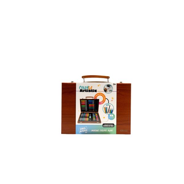Valigetta colori in legno - 68 pz - CREA MANIA