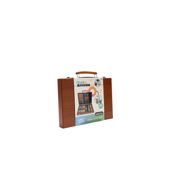 Valigetta colori in legno - 68 pz - CREA MANIA