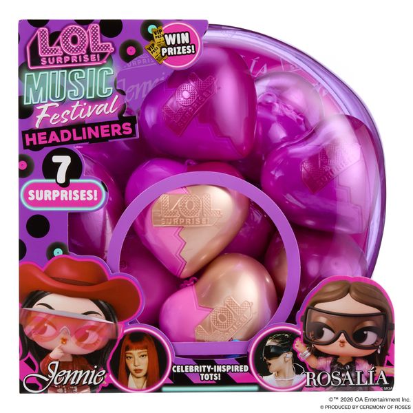 L.o.l. surprise! music festival headliners – bambolina da collezione con portachiavi a cuore, 4 look assortiti - LOL
