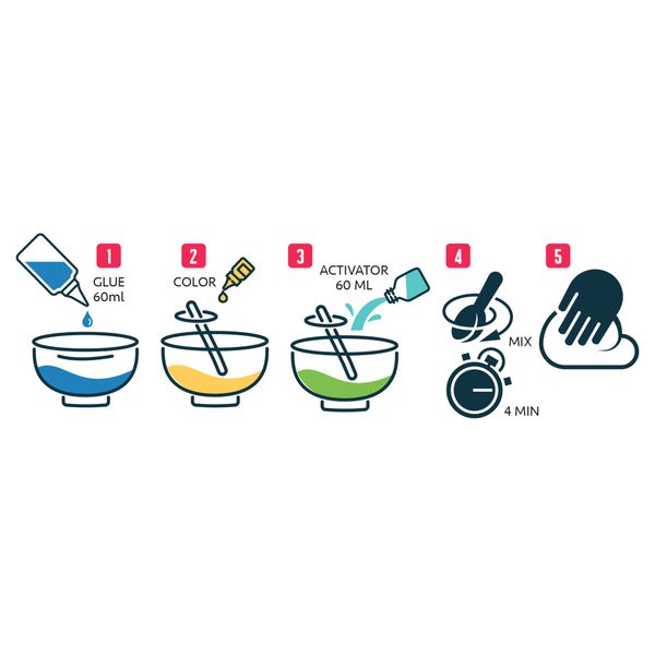 Slime starter kit - 3 varianti colore (assortito) - CREA MANIA