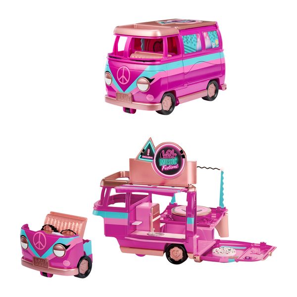 L.o.l. surprise! music festival tour bus – playset 5 in 1 con bambolina esclusiva e oltre 20 accessori - LOL