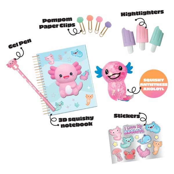 Stationery kawaii axolotl - CREA MANIA