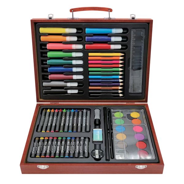 Valigetta colori in legno - 68 pz - CREA MANIA