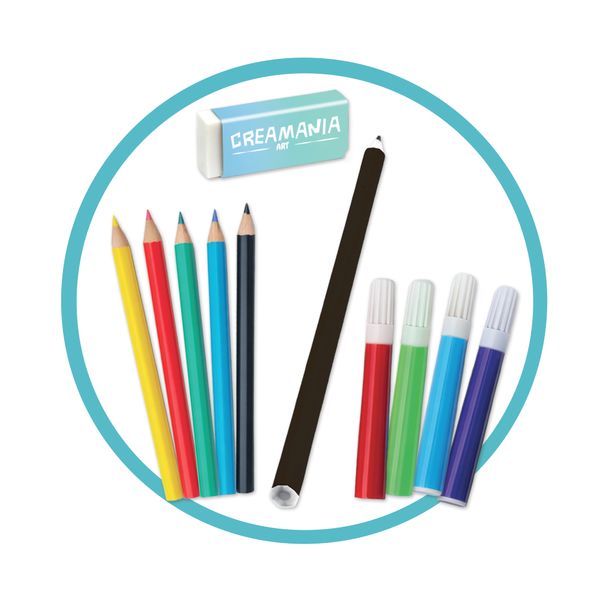 Valigetta colori in legno - 68 pz - CREA MANIA