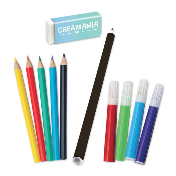 Valigetta colori in legno - 68 pz - CREA MANIA