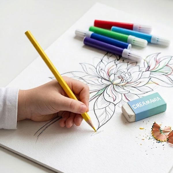 Valigetta colori in legno - 68 pz - CREA MANIA