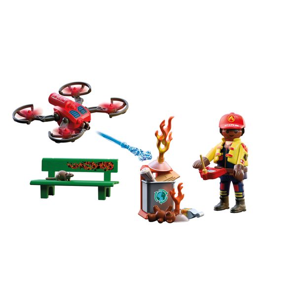 Playmobil 72197 drone antincendio dei vigili del fuoco - PLAYMOBIL : FIRE BRIGADE